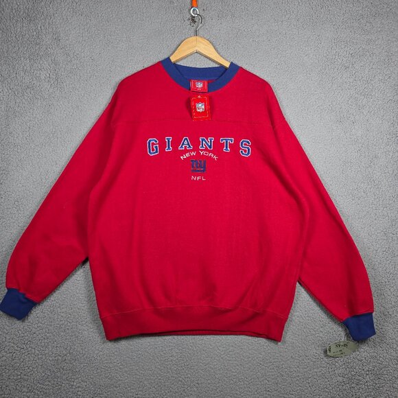 Vintage New York Giants Sweater Mens Size Large Red Classic Fit 00s Crewneck NWT - Picture 1 of 10